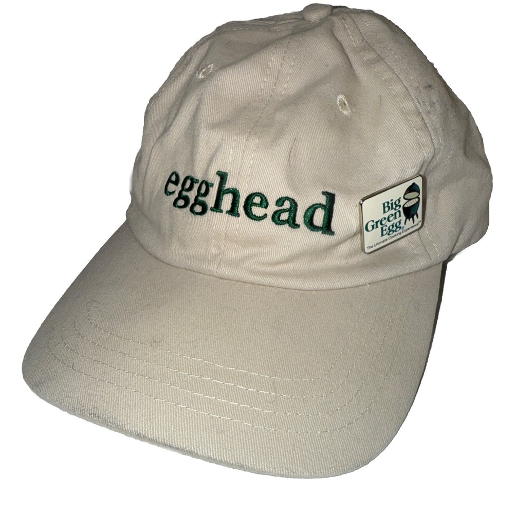 Big Green Egg Grills egghead Official Adjustable‎ Khaki Baseball Cap Hat and Pin